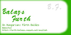 balazs furth business card